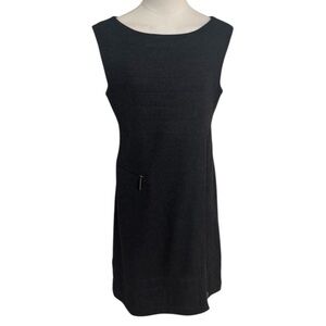 TORY BURCH Gray Wool Shift Dress Work Party Zipper Detail Size S Date‎ Holiday
